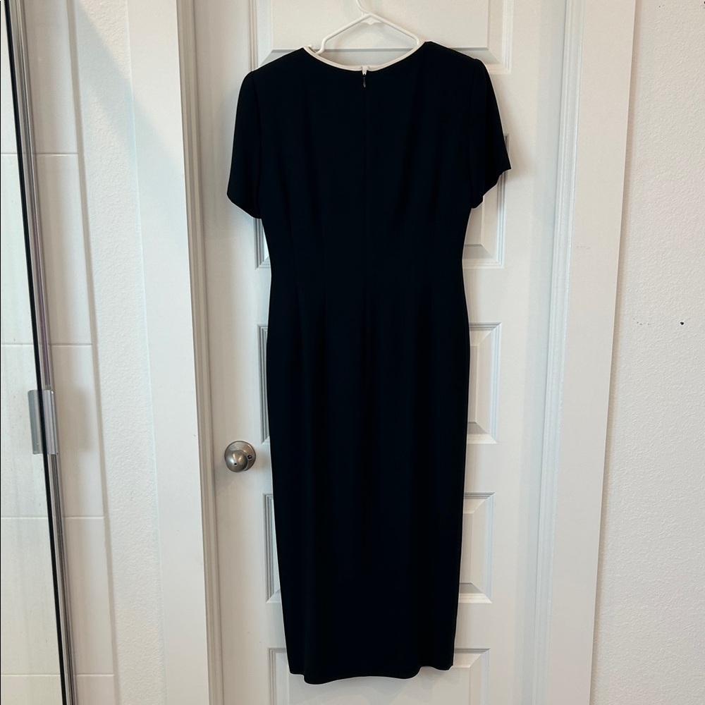 Liz Claiborne Black Midi Dress with White Accent - Picture 3 of 3